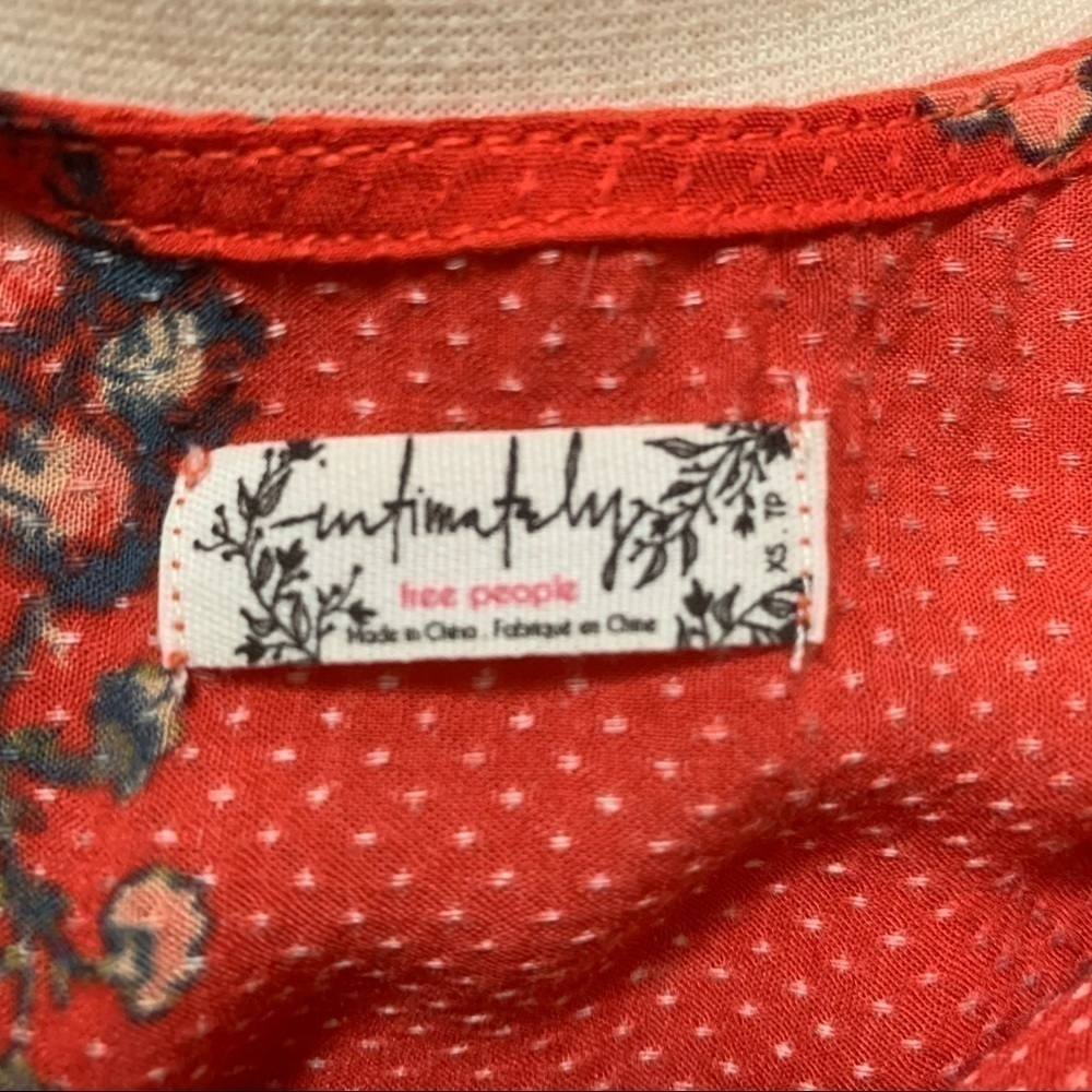 Free People Dobby Dot Voile Dress in Vintage Red in Size XS - Picture 9 of 11